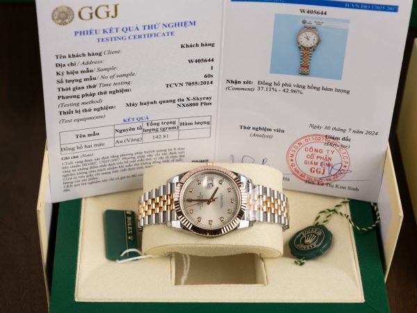 Đồng Hồ Rolex Nam DateJust Bọc Vàng Hồng Cọc Đính Đá Nhà Máy GM (3)