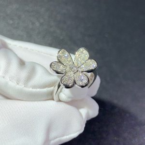 Nhẫn Nữ Van Cleef & Arpels Frivole Chế Tác Kim Cương Thiên Nhiên Vàng Trắng 18K (2)