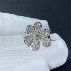 Nhẫn Nữ Van Cleef & Arpels Frivole Chế Tác Kim Cương Thiên Nhiên Vàng Trắng 18K (2)