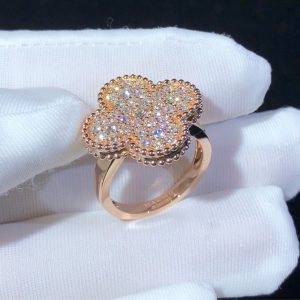 Nhẫn Van Cleef And Arpels Magic Alhambra Chế Tác Kim Cương Tự Nhiên Vàng Hồng 18K (2)