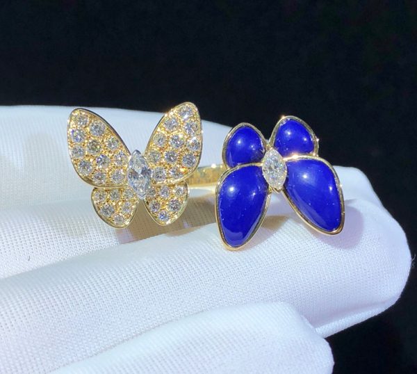 Nhẫn Van Cleef & Arpels Butterfly Đá Quý Kim Cương Vàng 18K Chế Tác (2)