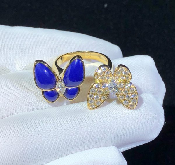 Nhẫn Van Cleef & Arpels Butterfly Đá Quý Kim Cương Vàng 18K Chế Tác (2)