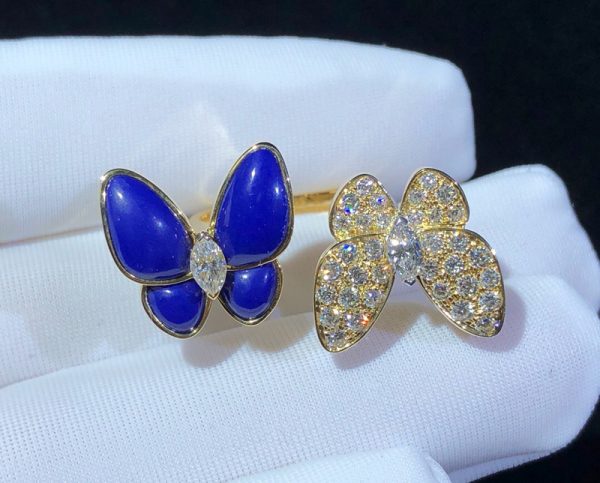 Nhẫn Van Cleef & Arpels Butterfly Đá Quý Kim Cương Vàng 18K Chế Tác (2)