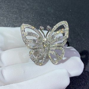 Nhẫn Van Cleef & Arpels Flying Butterfly Kim Cương Tự Nhiên Vàng Trắng 18K (2)