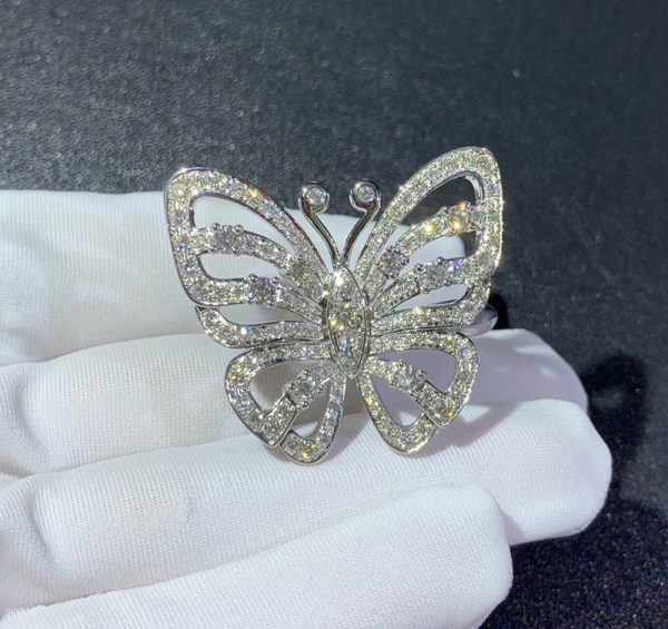 Nhẫn Van Cleef & Arpels Flying Butterfly Kim Cương Tự Nhiên Vàng Trắng 18K (2)