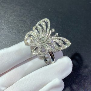 Nhẫn Van Cleef & Arpels Flying Butterfly Kim Cương Tự Nhiên Vàng Trắng 18K (2)