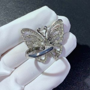 Nhẫn Van Cleef & Arpels Flying Butterfly Kim Cương Tự Nhiên Vàng Trắng 18K (2)