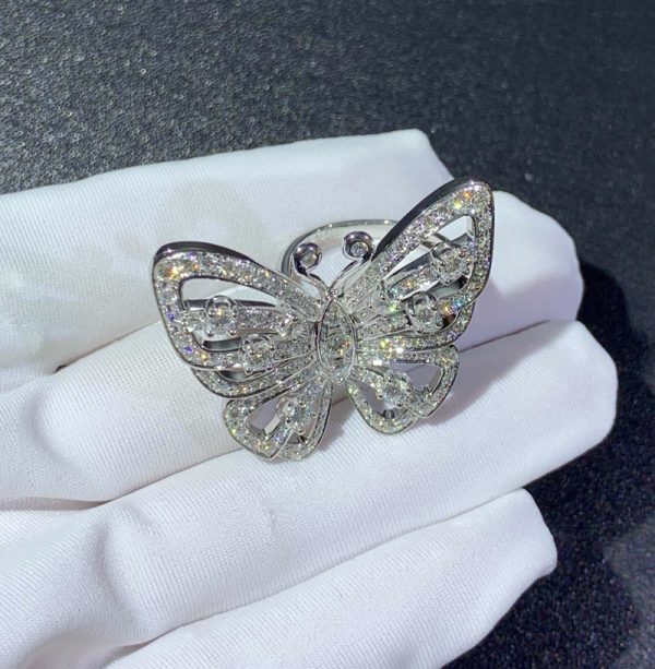 Nhẫn Van Cleef & Arpels Flying Butterfly Kim Cương Tự Nhiên Vàng Trắng 18K (2)