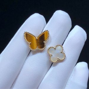 Nhẫn Van Cleef & Arpels Lucky Alhambra Tuỳ Chỉnh Xà Cừ Đá Quý Vàng 18K (2)