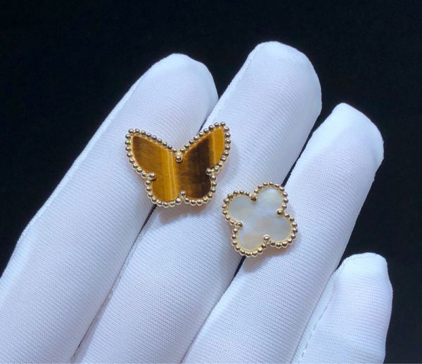 Nhẫn Van Cleef & Arpels Lucky Alhambra Tuỳ Chỉnh Xà Cừ Đá Quý Vàng 18K (2)