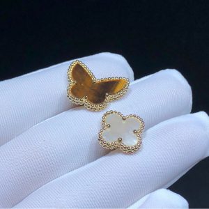 Nhẫn Van Cleef & Arpels Lucky Alhambra Tuỳ Chỉnh Xà Cừ Đá Quý Vàng 18K (2)