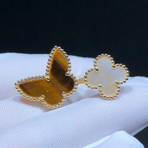 Nhẫn Van Cleef & Arpels Lucky Alhambra Tuỳ Chỉnh Xà Cừ Đá Quý Vàng 18K (2)