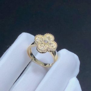 Nhẫn Van Cleef & Arpels Vintage Alhambra Kim Cương Tự Nhiên Vàng 18K Chế Tác (2)