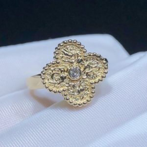 Nhẫn Van Cleef & Arpels Vintage Alhambra Kim Cương Tự Nhiên Vàng 18K Chế Tác (2)