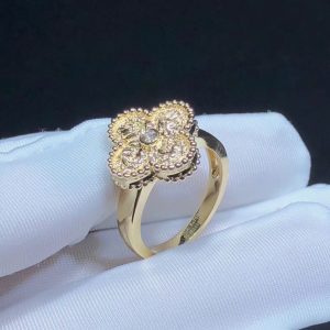 Nhẫn Van Cleef & Arpels Vintage Alhambra Kim Cương Tự Nhiên Vàng 18K Chế Tác (2)