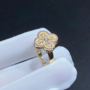 Nhẫn Van Cleef & Arpels Vintage Alhambra Kim Cương Tự Nhiên Vàng 18K Chế Tác (2)