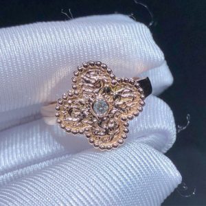 Nhẫn Van Cleef & Arpels Vintage Alhambra Tuỳ Chỉnh Kim Cương Vàng Hồng 18K (2)