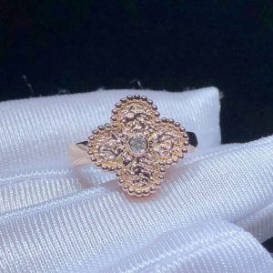 Nhẫn Van Cleef & Arpels Vintage Alhambra Tuỳ Chỉnh Kim Cương Vàng Hồng 18K (2)