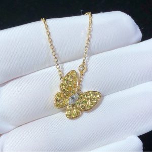 Vòng Cổ Nữ Van Cleef & Arpels Butterfly Đá Quý Kim Cương Vàng 18K Chế Tác (2)