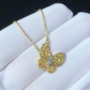 Vòng Cổ Nữ Van Cleef & Arpels Butterfly Đá Quý Kim Cương Vàng 18K Chế Tác (2)