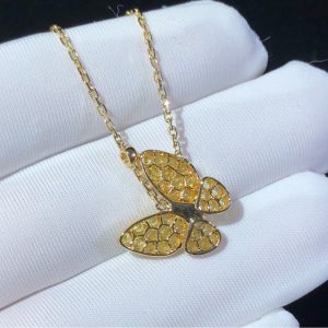 Vòng Cổ Nữ Van Cleef & Arpels Butterfly Đá Quý Kim Cương Vàng 18K Chế Tác (2)