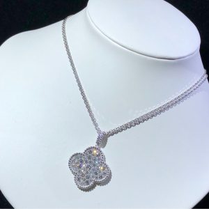 Vòng Cổ Van Cleef And Arpels Magic Alhambra Kim Cương Tự Nhiên Vàng Trắng 18K Chế Tác (2)