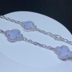 Vòng Cổ Van Cleef & Arpels Alhambra Đá Quý Vàng Trắng 18K Tuỳ Chỉnh (2)