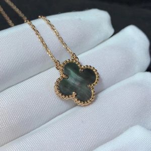 Vòng Cổ Van Cleef & Arpels Alhambra Mặt Khảm Xà Cừ Vàng Hồng 18K Chế Tác (2)