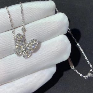 Vòng Cổ Van Cleef & Arpels Butterfly Nữ Chế Tác Kim Cương Tự Nhiên Vàng Trắng 18K (2)