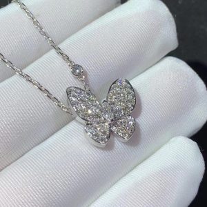 Vòng Cổ Van Cleef & Arpels Butterfly Nữ Chế Tác Kim Cương Tự Nhiên Vàng Trắng 18K (2)