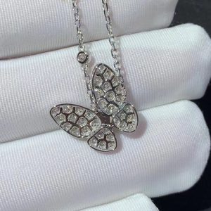 Vòng Cổ Van Cleef & Arpels Butterfly Nữ Chế Tác Kim Cương Tự Nhiên Vàng Trắng 18K (2)