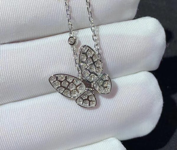 Vòng Cổ Van Cleef & Arpels Butterfly Nữ Chế Tác Kim Cương Tự Nhiên Vàng Trắng 18K (2)