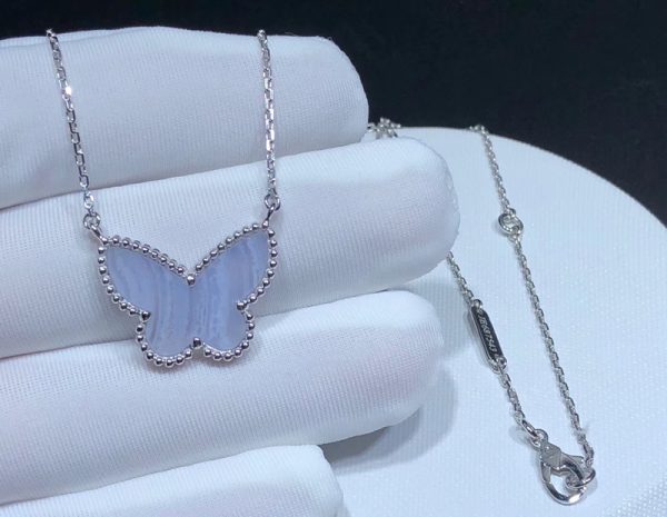 Vòng Cổ Van Cleef & Arpels Lucky Alhambra Butterfly Chế Tác Đá Quý Vàng Trắng 18K (2)