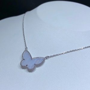 Vòng Cổ Van Cleef & Arpels Lucky Alhambra Butterfly Chế Tác Đá Quý Vàng Trắng 18K (2)