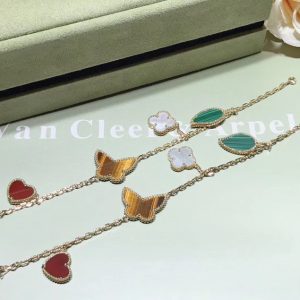 Vòng Tay Van Cleef & Arpels Lucky Alhambra Chế Tác Đá Quý Xà Cừ Vàng 18K (2)