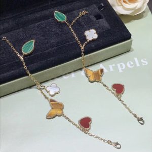 Vòng Tay Van Cleef & Arpels Lucky Alhambra Chế Tác Đá Quý Xà Cừ Vàng 18K (2)