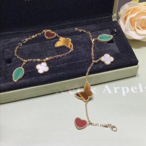 Vòng Tay Van Cleef & Arpels Lucky Alhambra Chế Tác Đá Quý Xà Cừ Vàng 18K (2)