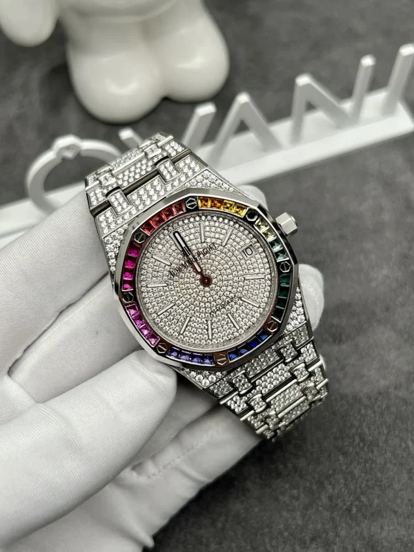 Đồng Hồ Audemars Piguet Chế Tác Full Kim Cương Viền Đá Quý Tổng Hợp 41mm (2)