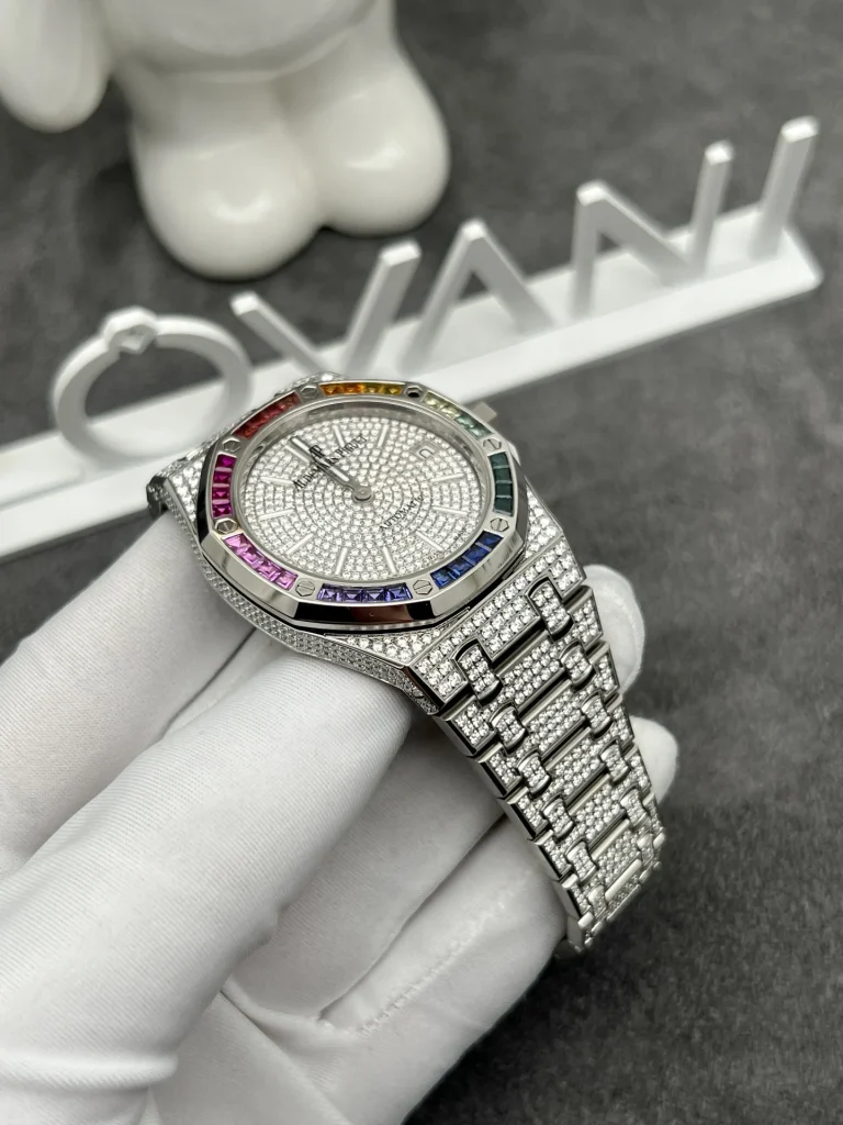 Đồng Hồ Audemars Piguet Chế Tác Full Kim Cương Viền Đá Quý Tổng Hợp 41mm (2)