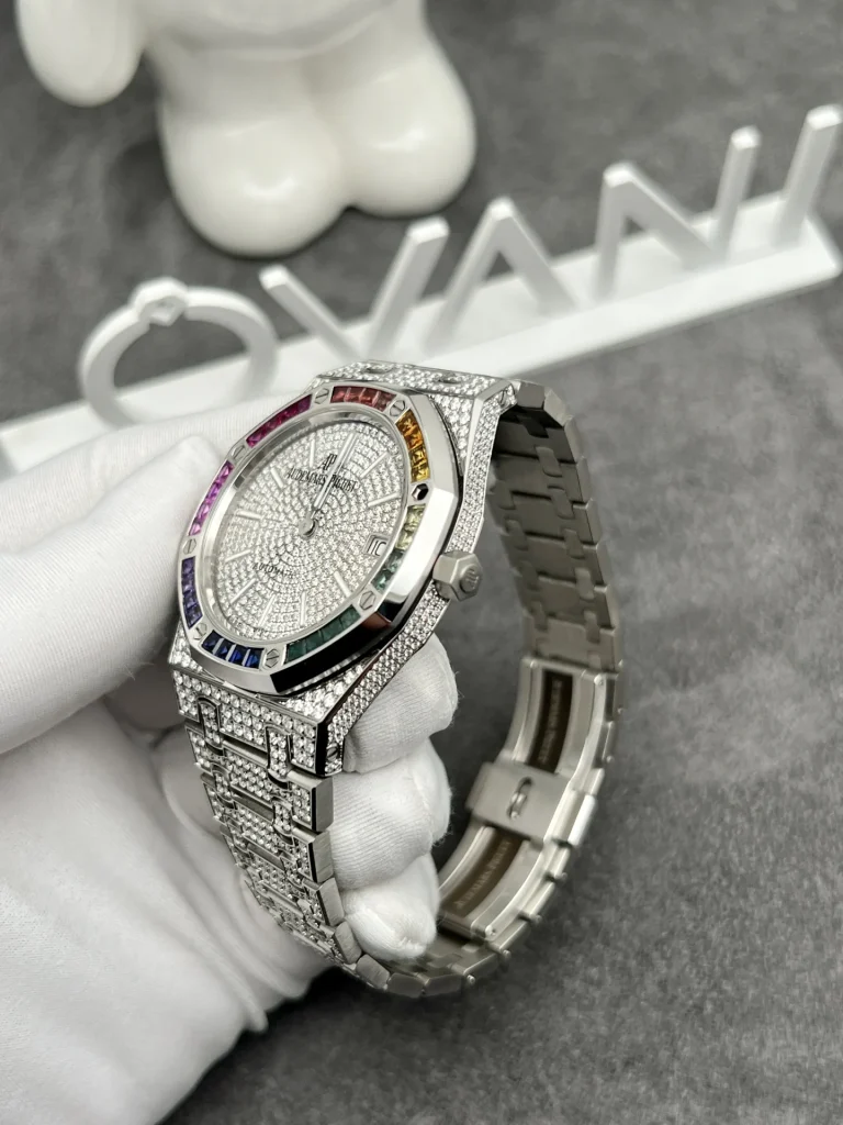 Đồng Hồ Audemars Piguet Chế Tác Full Kim Cương Viền Đá Quý Tổng Hợp 41mm (2)