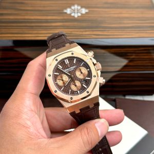 Đồng Hồ Audemars Piguet Royal Oak 26331OR Fake 11 Mặt Nâu Dây Da IP Factory 41mm (2)