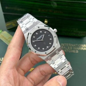 Đồng Hồ Audemars Piguet Royal Oak Jumbo Extra-Thin 15206PT Replica 11 Mặt Đen IP Factory 39mm (2)