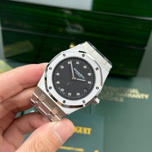 Đồng Hồ Audemars Piguet Royal Oak Jumbo Extra-Thin 15206PT Replica 11 Mặt Đen IP Factory 39mm (2)