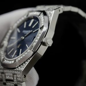 Đồng Hồ Audemars Piguet Royal Oak Jumbo Extra-Thin 16202 Đính Kim Cương Moissanite Hong Kong 39mm (2)