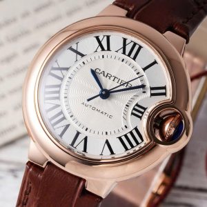 Đồng Hồ Cartier Ballon Bleu Lady Replica 11 Dây Da Màu Nâu AF Factory 33mm (2)