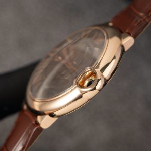 Đồng Hồ Cartier Ballon Bleu W6920037 Rose Gold Replica 11 Dây Da Nâu 42mm (2)