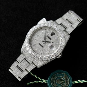 Đồng Hồ Chế Tác Rolex DateJust Đính Full Kim Cương Moissanite Hong Kong 41mm (2)