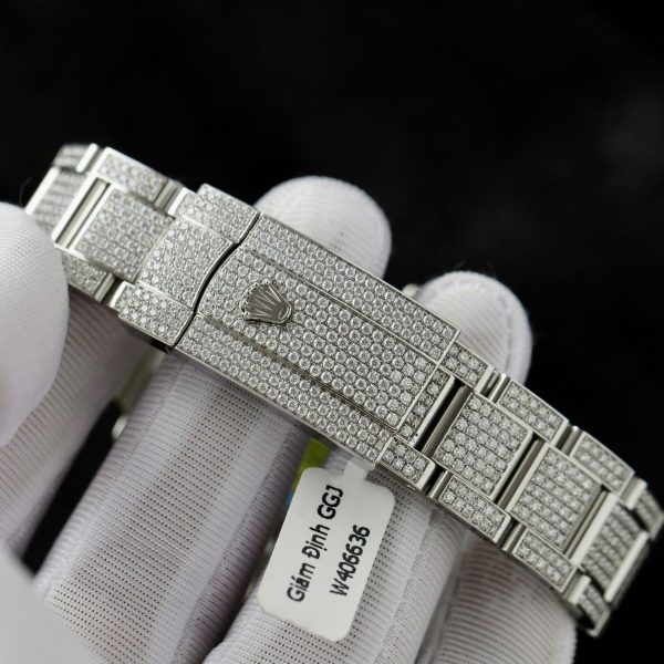 Đồng Hồ Chế Tác Rolex DateJust Đính Full Kim Cương Moissanite Hong Kong 41mm (2)