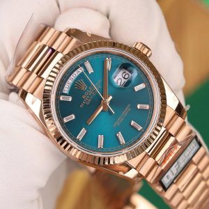 Đồng Hồ Chế Tác Rolex Day-Date 128235 Màu Xanh Lục Trọng Lượng 158gram QF Factory 36mm (2)