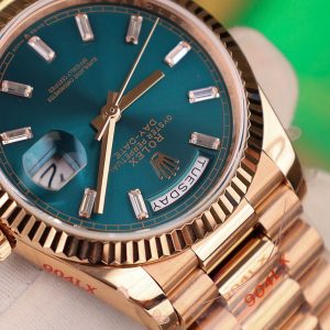 Đồng Hồ Chế Tác Rolex Day-Date 128235 Màu Xanh Lục Trọng Lượng 158gram QF Factory 36mm (2)